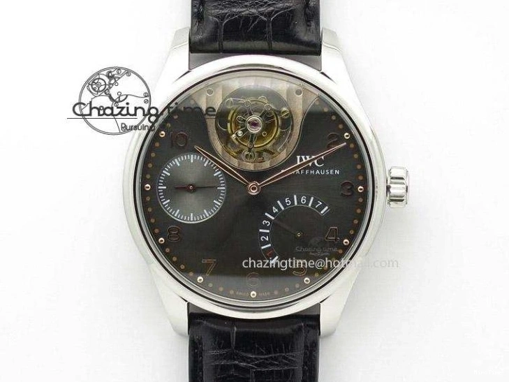 MIROTIME 0406 Portuguese Real PR IW500126 ZF 1:1 Best Edition Grey Red Dial On Black Leather Strap A52010 V Resilient 7333